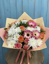 Букет цветов из:  Розы, Герберы и Хризантемы #REPLACE_PRED# Ленино Республика Крым