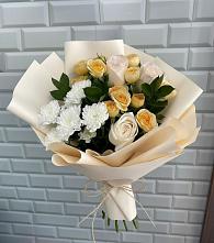 Букет цветов из:  Розы и Хризантемы в Ленино Республика Крым