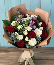 Букет цветов из:  Розы и Альстромерии #REPLACE_PRED# Ленино Республика Крым