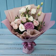 Букет цветов из:  Розы и Лизиантусы в Ленино Республика Крым
