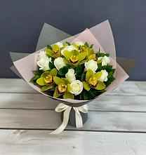 Букет цветов из:  Орхидеи и Розы в Ленино Республика Крым