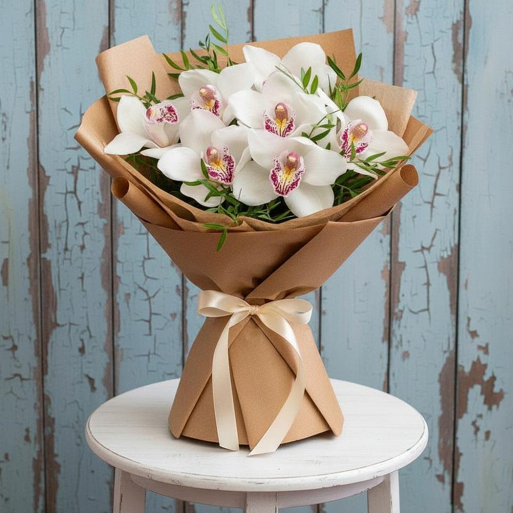Букет цветов из: Орхидеи и Розы в Ленино Республика Крым