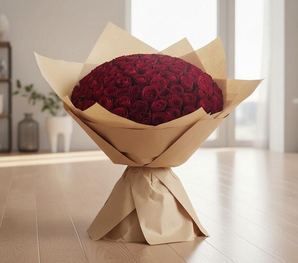 Букет 101 Красная роза в Ленино Республика Крым