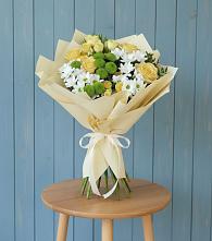 Букет цветов из:  Хризантемы и Розы в Ленино Республика Крым