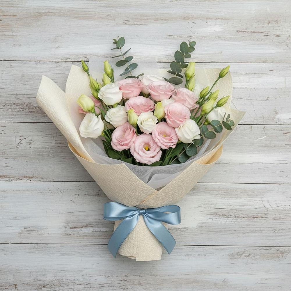 Букет цветов из: Лизиантусы в Ленино Республика Крым